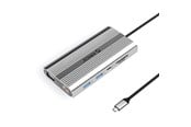 USB hub - ORICO XDR 12in1 USB-C Docking Station USB-A USB-C HDMI 4K VGA RJ45 Gigabit PD 100W SD and microSD Card Reader - Silver USB hub - USB 3.1 - 12 ports - Grå - XDR-X22-SV-BP