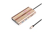 USB hub - ORICO XDR 12in1 RGB USB-C Docking Station 3x USB-A USB-C PD 100W HDMI 4K VGA RJ45 Gigabit SD and microSD Card Reader - Rose Gold USB hub - USB 3.1 - 12 ports - XDR-X2-RG-BP