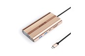USB hub - ORICO XDR 12in1 USB-C Docking Station USB-A USB-C 2x HDMI 4K 60Hz DisplayPort 4K 60Hz RJ45 Gigabit PD 100W SD and microSD Card Reader - Rose Gold USB hub - USB 3.1 - 12 ports - XDR-X33-RG-BP