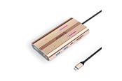 USB hub - ORICO XDR 12in1 RGB USB-C Docking Station USB-A USB-C 2x HDMI 4K 60 Hz DisplayPort 4K 60 Hz RJ45 Gigabit PD 100W SD and microSD Card Reader - Rose Gold USB hub - USB 3.1 - 12 ports - XDR-X3-RG-BP