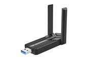 Netværksadapter (netkort, printserver mv.) - Wozinsky WAX-1800 Dual-Band trådløs USB 3.0 WiFi 6-adapter - Sort - 5907769387388