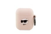 Mobil - Andet Tilbehør - Karl Lagerfeld KLA2RUNCHP AirPods 1/2 cover pink/pink Silicone Choupette Head 3D - 3666339087951
