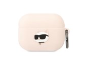 Mobil - Andet Tilbehør - Karl Lagerfeld KLAPRUNCHP AirPods Pro cover pink/pink Silicone Choupette Head 3D - 3666339087968