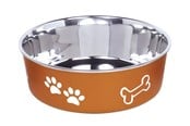 Hunde - Nobby Rustfri skål FUSION, skridsikker, 1800 ml, Brun - L73831