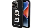 Mobil - Covers & Cases - Karl Lagerfeld Silicone Karl&Choupette Head case for iPhone 15 Pro - black - 3666339164812
