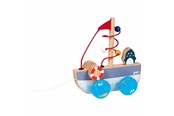Babylegetøj - Goki Pull Boat Ahoy with Bead Labyrinth - 54849