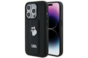 Mobil - Covers & Cases - Karl Lagerfeld Gripstand Saffiano Choupette Pins case for iPhone 14 Pro - black - 3666339207410