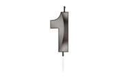 Legetøj - Globos Cake Candle 6cm Metallic Black no. 1 - 1061
