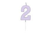 Legetøj - Globos Cake candle 4.5cm Pastel Lilac no. 2 - 1212