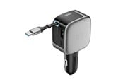 Mobil - Adaptere & Opladere - CUKTECH CC903P 100W Car Charger with Display and 70cm Retractable USB-C Cable - Grey - CC903P