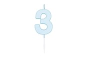 Legetøj - Globos Cake candle 4.5cm Pastel Blue no. 3 - 1183