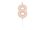 Legetøj - Globos Cake Candle 4.5cm Metallic Rose Gold no. 8 - 1098