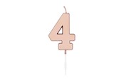 Legetøj - Globos Cake Candle 4.5cm Metallic Rose Gold no. 4 - 1094