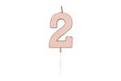 Legetøj - Globos Cake Candle 4.5cm Metallic Rose Gold no. 2 - 1092