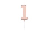 Legetøj - Globos Cake Candle 4.5cm Metallic Rose Gold no. 1 - 1091
