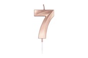 Legetøj - Globos Cake Candle 6cm Metallic Rose Gold no. 7 - 1037