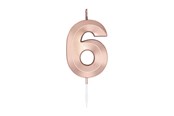 Legetøj - Globos Cake Candle 6cm Metallic Rose Gold no. 6 - 1036