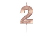 Legetøj - Globos Cake Candle 6cm Metallic Rose Gold no. 2 - 1032
