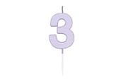 Legetøj - Globos Cake candle 4.5cm Pastel Lilac no. 3 - 1213