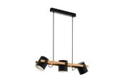 Lamper - EGLO Stars of Light HORNWOOD LANGBORD 3L SORT/TRÆ - 43045