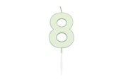Legetøj - Globos Cake candle 4.5cm Pastel Mint no. 8 - 1198