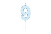 Legetøj - Globos Cake candle 4.5cm Pastel Blue no. 9 - 1189