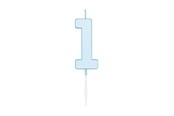 Legetøj - Globos Cake candle 4.5cm Pastel Blue no. 1 - 1181