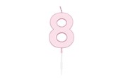 Legetøj - Globos Cake candle 4.5cm Pastel Pink no. 8 - 1118