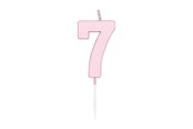 Legetøj - Globos Cake candle 4.5cm Pastel Pink no. 7 - 1117