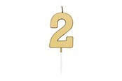Legetøj - Globos Cake Candle 4.5cm Metallic Gold no. 2 - 1072