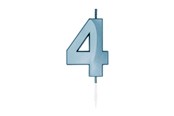 Legetøj - Globos Cake Candle 6cm Metallic Light Blue no. 4 - 1054