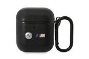 Mobil - Andet Tilbehør - BMW BMA222PVTK AirPods 1/2 cover black/black Leather Curved Line - 3666339089535