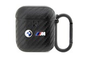 Mobil - Andet Tilbehør - BMW BMA2WMPUCA2 AirPods 1/2 cover black/black Carbon Double Metal Logo - 3666339123826