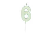 Legetøj - Globos Cake candle 4.5cm Pastel Mint no. 6 - 1196