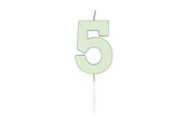 Legetøj - Globos Cake candle 4.5cm Pastel Mint no. 5 - 1195