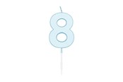 Legetøj - Globos Cake candle 4.5cm Pastel Blue no. 8 - 1188