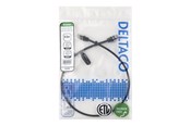 Netværkskabel - Deltaco patch cable - 0.5 m - black - Sort - TP-605S-SLIM