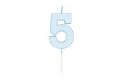 Legetøj - Globos Cake candle 4.5cm Pastel Blue no. 5 - 1185