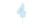 Legetøj - Globos Cake candle 4.5cm Pastel Blue no. 4 - 1184
