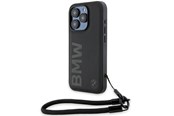 Mobil - Covers & Cases - BMW Signature Leather Wordmark Cord case for iPhone 15 Pro - black - 3666339232672