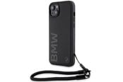 Mobil - Covers & Cases - BMW Signature Leather Wordmark Cord Case for iPhone 15/14/13 - Black - 3666339232658