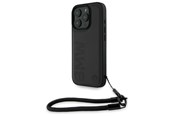 Mobil - Covers & Cases - BMW Signature Leather Wordmark Cord Case for iPhone 16 Pro - Black - 3666339323462