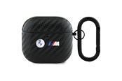 Mobil - Andet Tilbehør - BMW Carbon Double Metal Logo Case for AirPods 4 - Black - 3666339397449