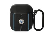 Mobil - Andet Tilbehør - BMW Leather Color Lines Case for AirPods 1 / 2 - Black - 3666339089504
