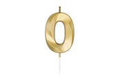 Legetøj - Globos Cake Candle 6cm Metallic Gold no. 0 - 1010