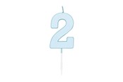 Legetøj - Globos Cake candle 4.5cm Pastel Blue no. 2 - 1182