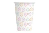 Legetøj - Globos Paper Cups 210ml Watercolors Hearts - 8 pcs. - 4485