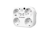 Mobil - Adaptere & Opladere - Wozinsky WRS-2B 4x AC 2x USB-A 2x USB-C 4000 W Network Splitter with Lamp - White - 5907769388637