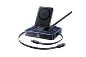 Mobil - Adaptere & Opladere - Baseus Nomos NH21 6-in-1 245W Wireless Charging Station with Two Retractable USB-C Cables - Black - E0120Q00