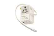 Mobil - Adaptere & Opladere - Baseus EnerCore CG11 70W 6-in-1 Travel Adapter with Retractable USB-C Cable - White - E0307E01